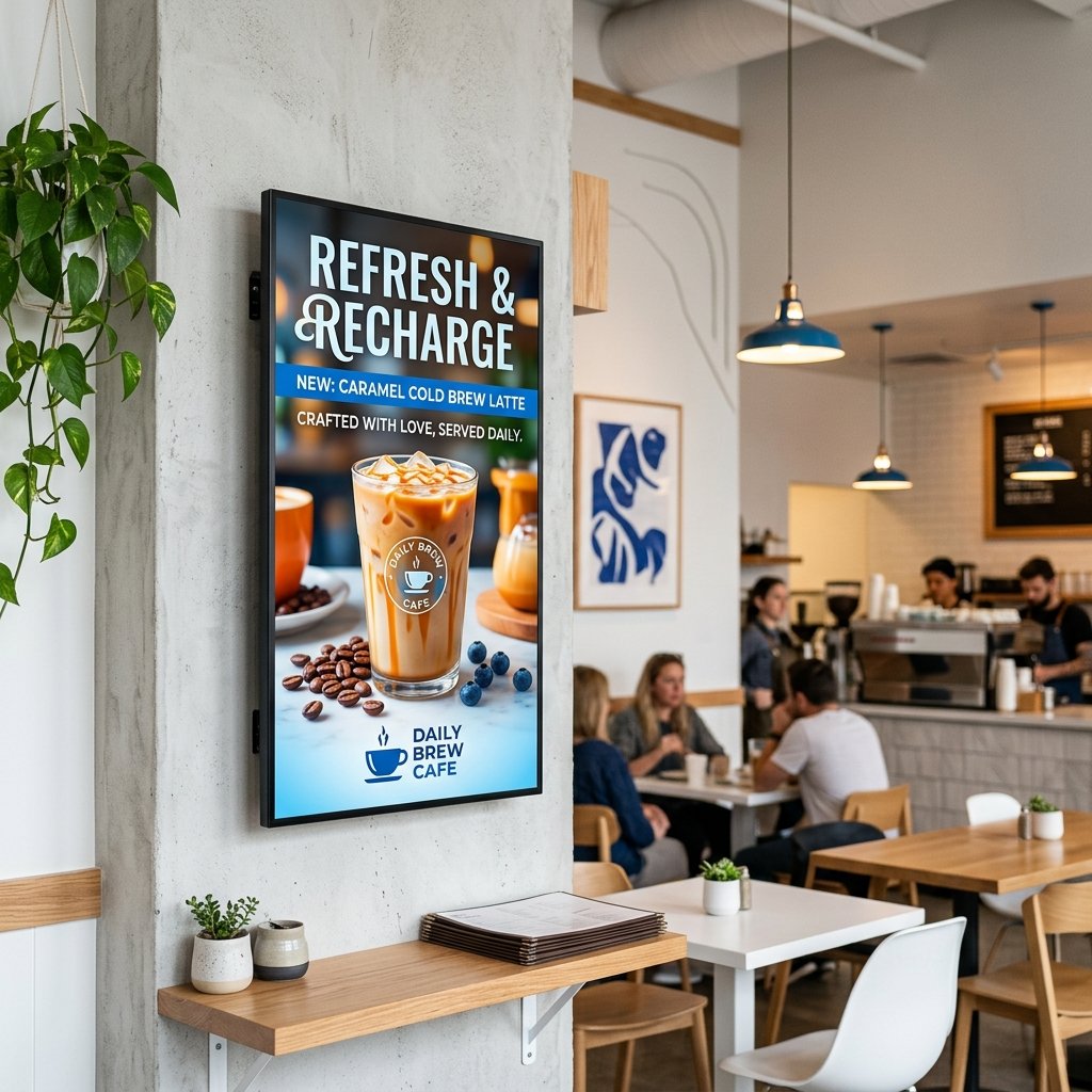 Sleek digital screen mockup left